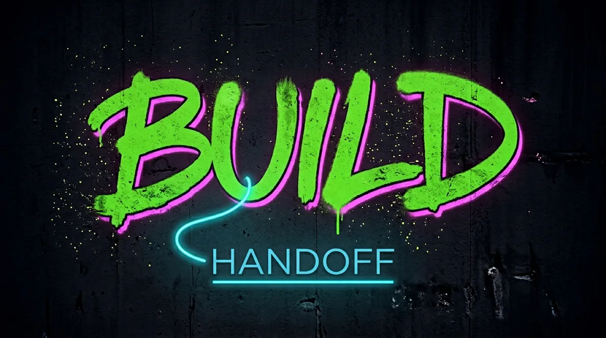 Neon graffiti-inspired build and handoff visual.