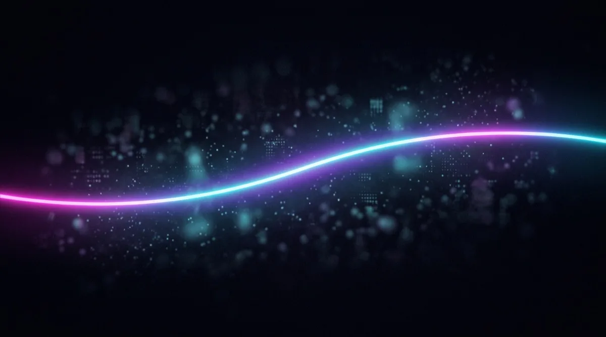 Neon signal line on dark background representing clarity over noise.