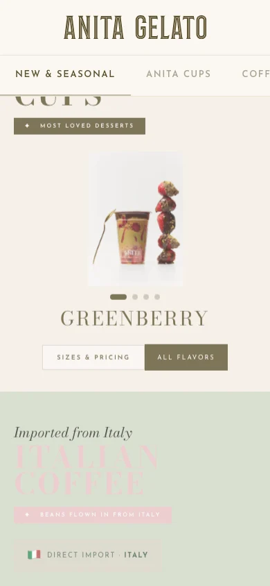 Anita Gelato · Tarzana mobile screen 2