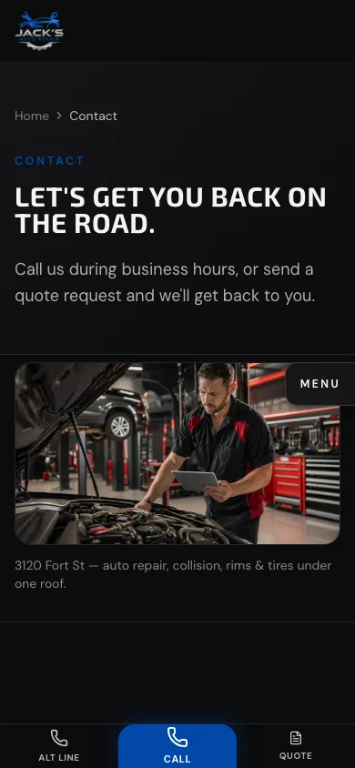 Jack's Auto Repair mobile screen 3