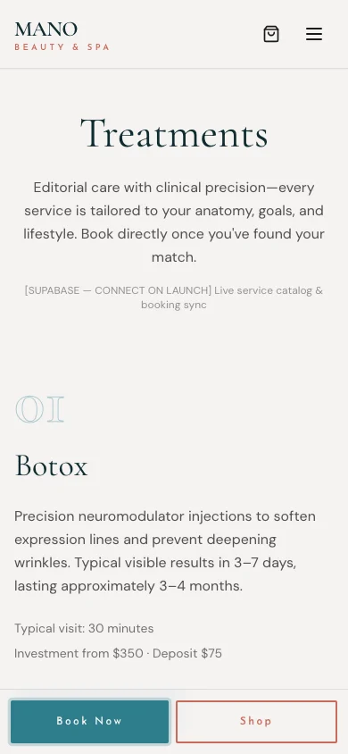 Mano Beauty & Spa mobile screen 2