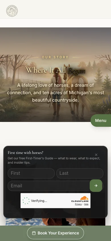 Sage & Saddle mobile screen 2